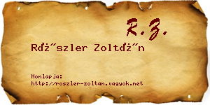 Röszler Zoltán névjegykártya